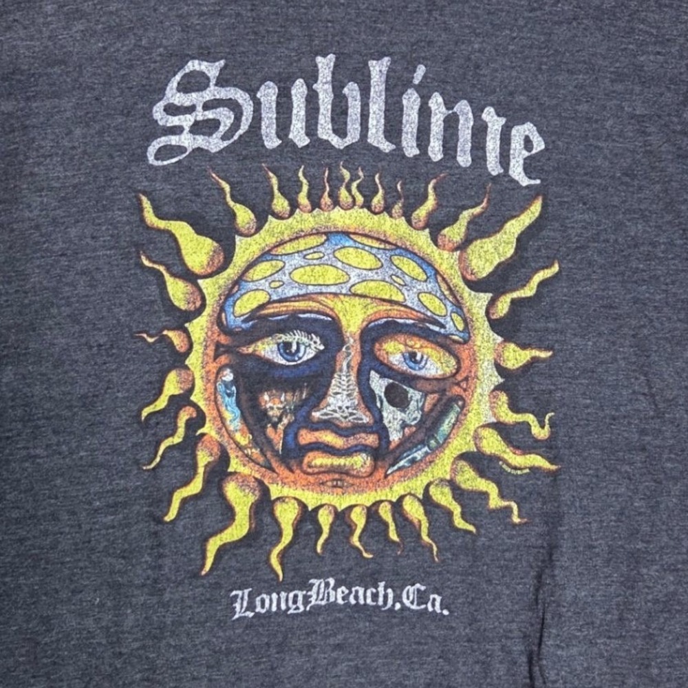 Sublime Graphic T-Shirt Women XL Gray Long Beach Sun Logo Band Tee